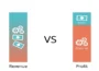 Visual explanation of profit vs revenue showing how expenses are deducted from revenue to calculate profit