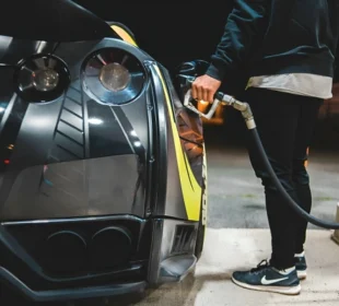 Abstract blurred background with warm lighting and textured elements